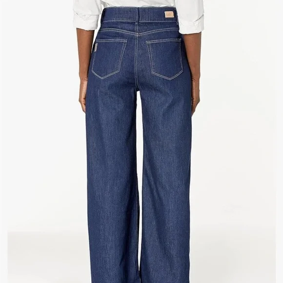 PAIGE Women's Harper High Rise Wide Leg Jeans - Blue - Picture 2 of 4